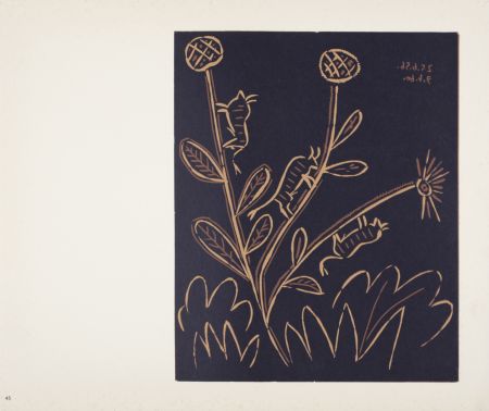 Linocut Picasso - Plante aux Toritos, 1960