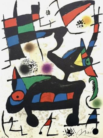 Lithograph Miró - Plate I from Oda à Joan Miró