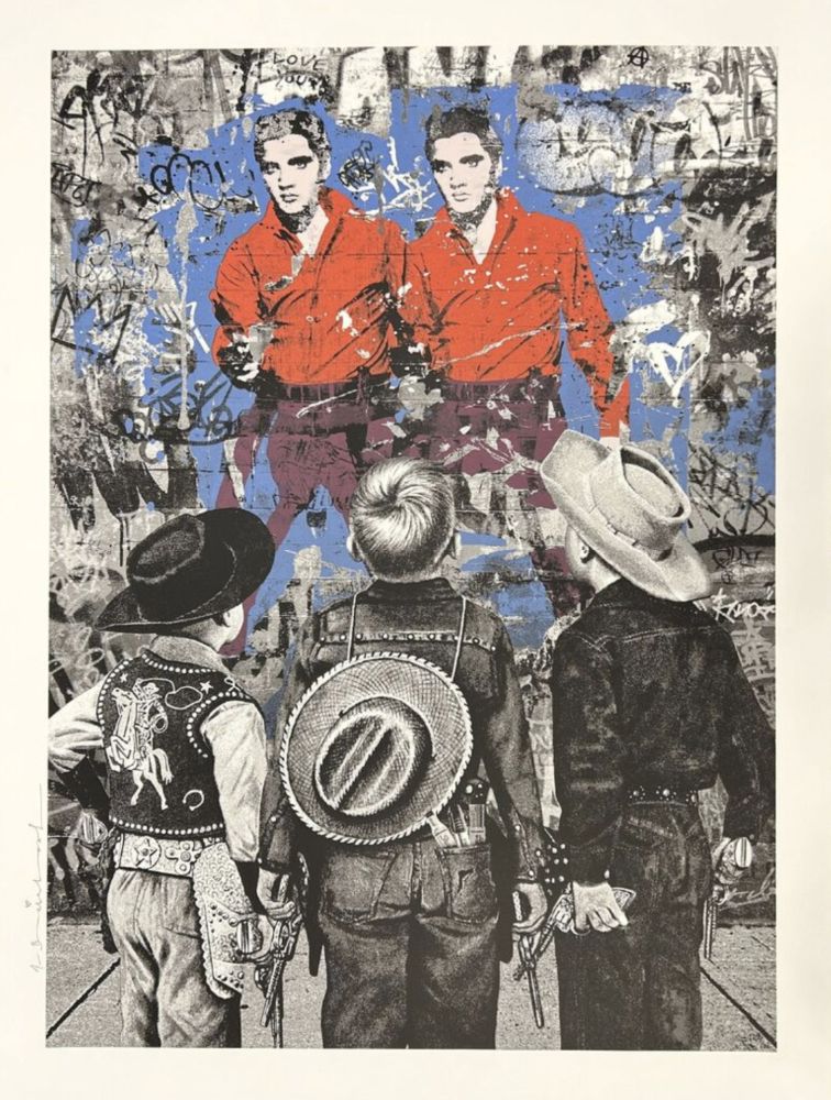 Screenprint Mr Brainwash - Playing Cowboy