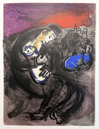 Lithograph Chagall - PLEURS DE JÉRÉMIE. Lithographie originale pour 