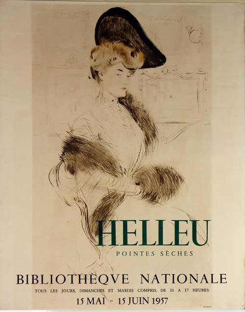 Lithograph Helleu - Pointes  Seches  Bibliotheque Nationale