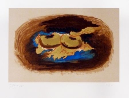 Lithograph Braque - Pommes et feuilles
