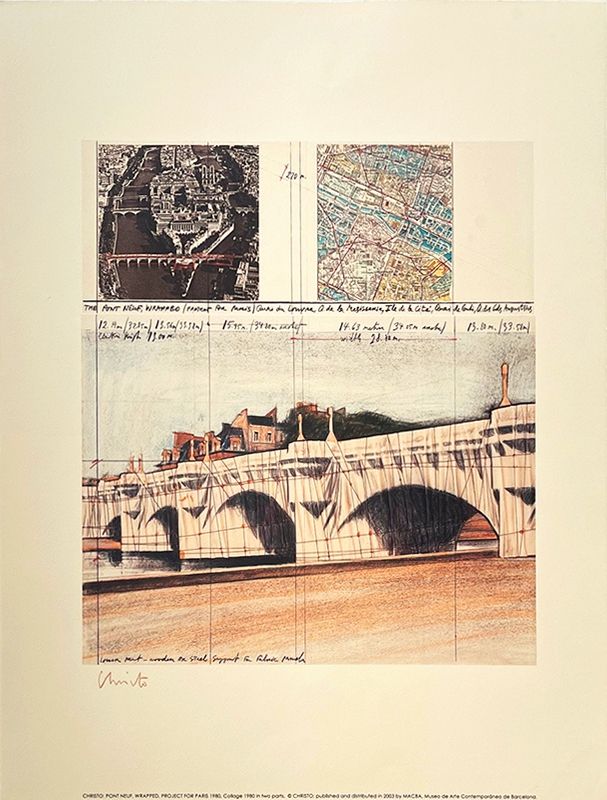 Lithograph Christo - Pont neuf, Paris