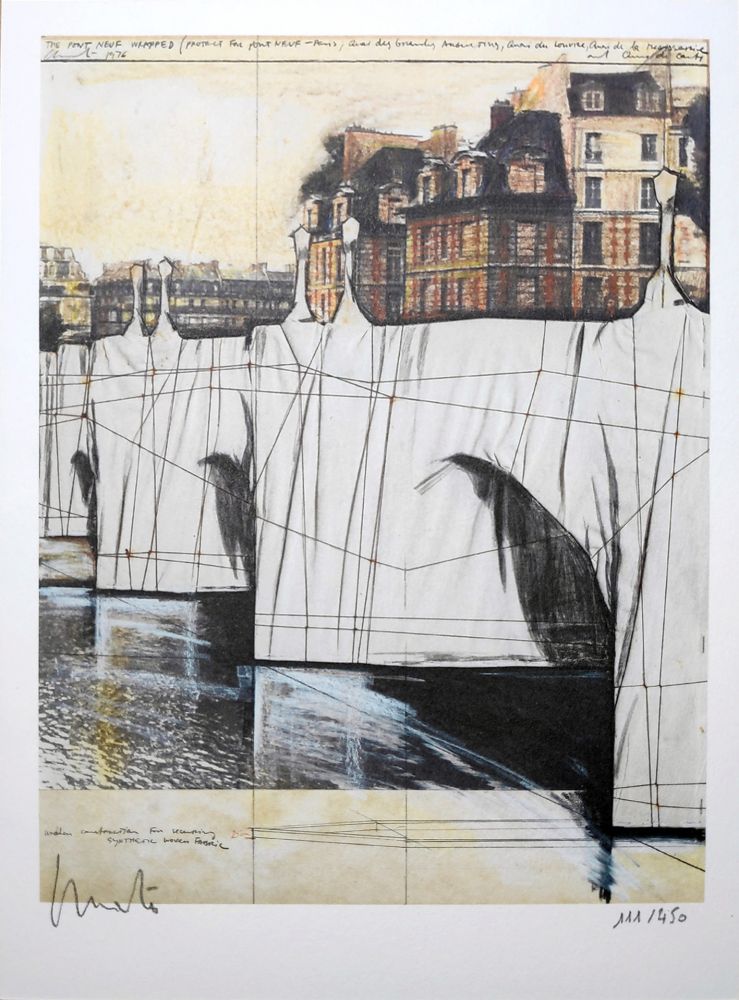 Lithograph Christo - Pont Neuf Wrapped