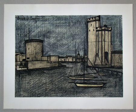 Lithograph Buffet - Port de la Rochelle, 1950