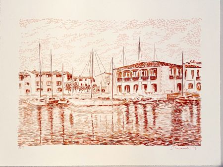 Lithograph Mendjisky - Port Grimaud