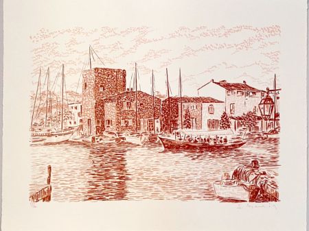 Lithograph Mendjisky - Port Grimaud