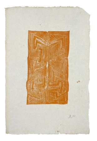 Woodcut Müller - PORTE I (ESQUISSE XXIV)