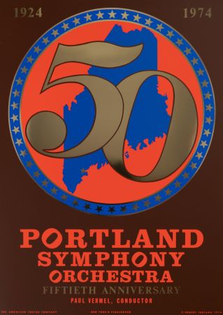 Screenprint Indiana - Portland Symphony Orchestra, 50th Anniversary, 1974