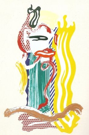 Screenprint Lichtenstein - Portrait, Brushstrokes