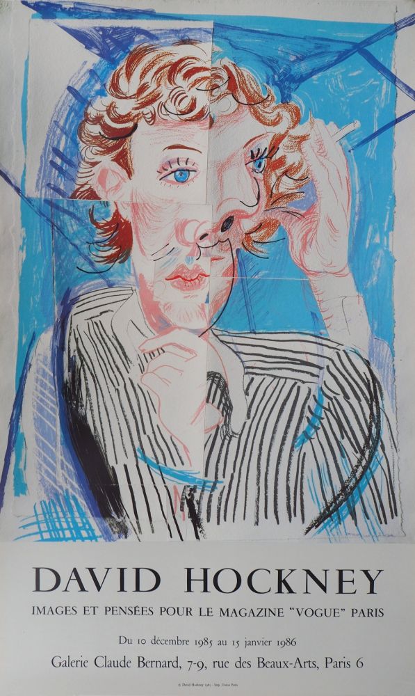 Poster Hockney - Portrait cubiste : Vogue