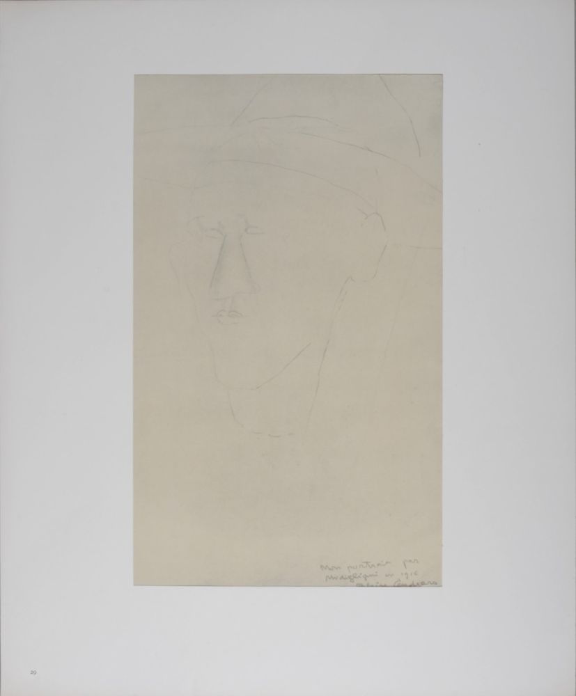 Lithograph Modigliani - Portrait de Blaise Cendrars