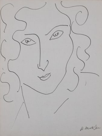 Lithograph Matisse - Portrait de femme, 1947