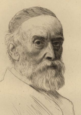 Etching Legros - Portrait de G.F. Watts R.A.