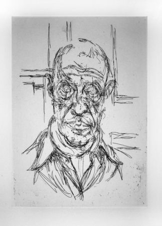Etching Giacometti - Portrait de Michel Leiris