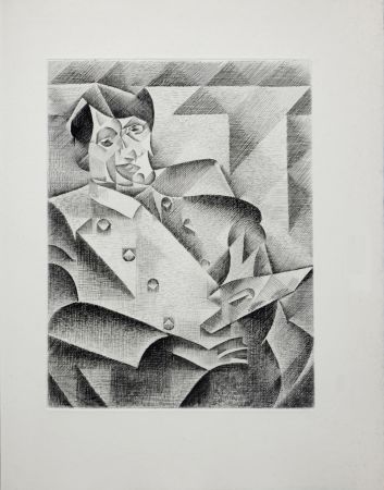 Etching Gris  - Portrait de Picasso, 1947