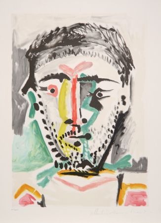 Lithograph Picasso - Portrait d'Homme, J-103