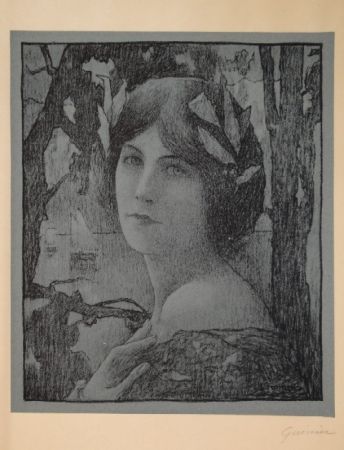 Lithograph Guinier - (Portrait d'une jeune femme)