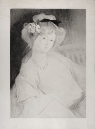Etching Chahine - Portrait d'élégante, c. 1907