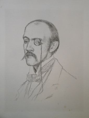 Lithograph Rysselberghe - Portrait “Henri de Regnier“