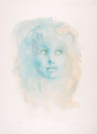 Lithograph Fini - Portrait imaginaire bleu