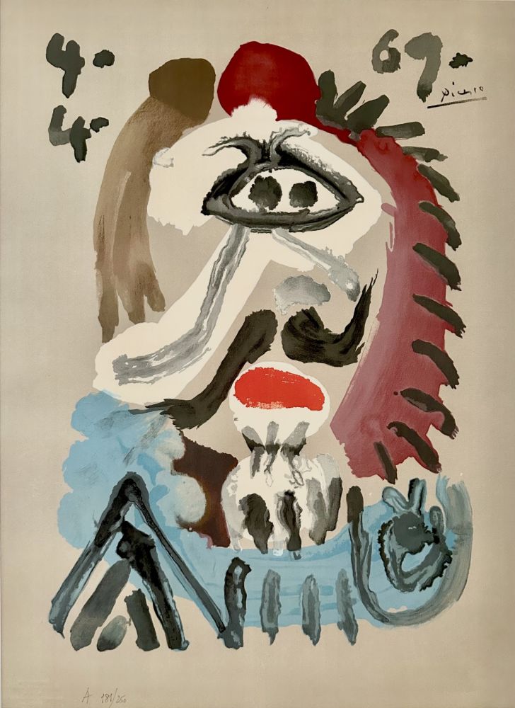 Lithograph Picasso - Portrait Imaginaires 4.4.69