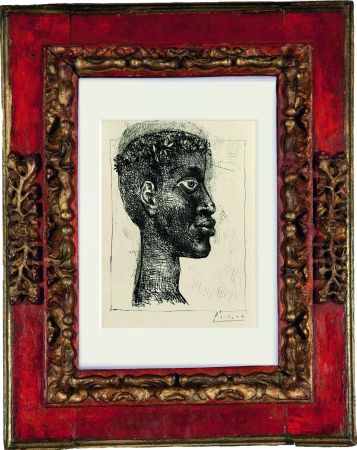 Engraving Picasso - Portrait of Aimè Cesare