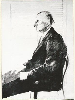 Lithograph Hockney - Portrait of Felix Mann