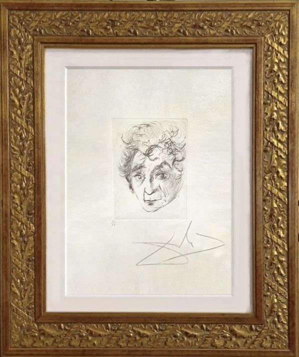 Drypoint Dali - Portrait of Mar Chagall