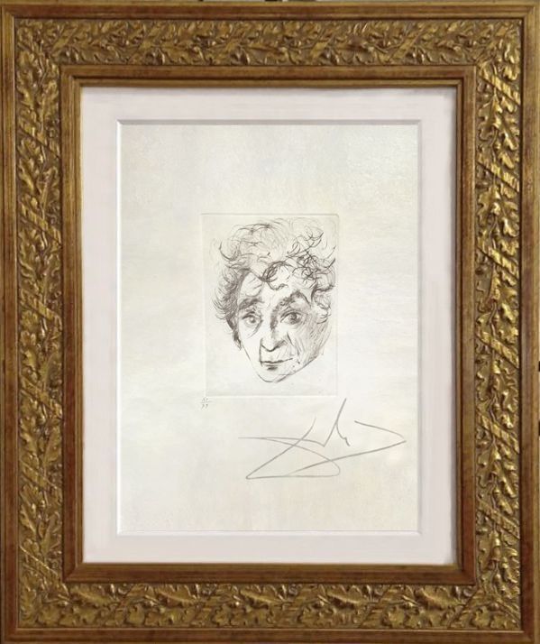 Drypoint Dali - Portrait of Marc Chagall