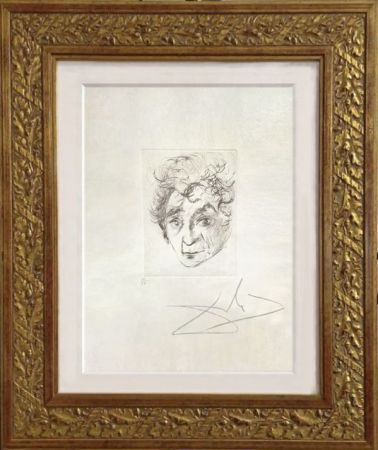 Drypoint Dali - Portrait of Marc Chagall