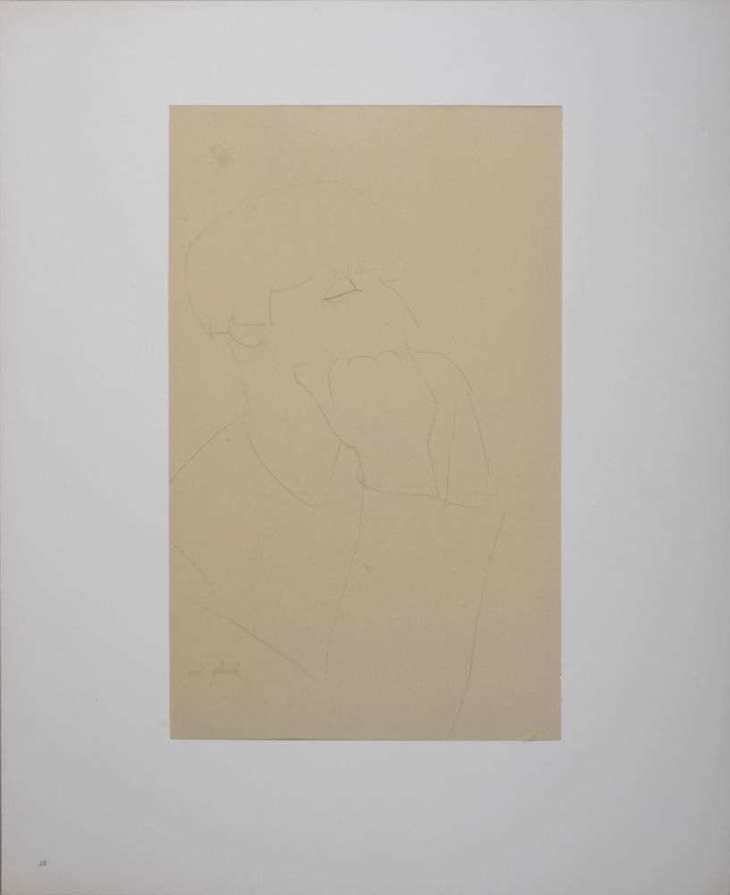 Lithograph Modigliani - Portrait of Mme Renée Kisling