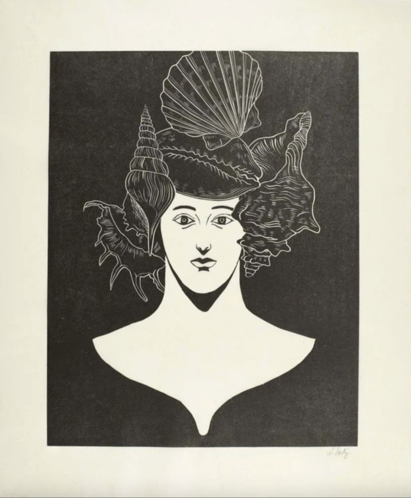 Woodcut Party - Portrait With Shells