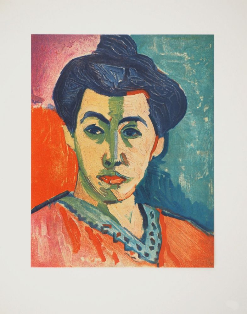 Lithograph Matisse - Portrait à la raie verte