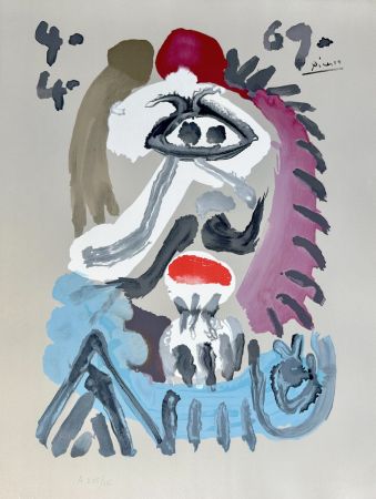 Lithograph Picasso - Portraits Imaginaires 4.4.69 II