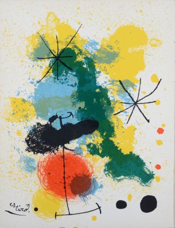 Lithograph Miró - Pour Fernand Mourlot, 1964.