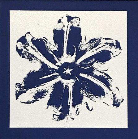 Screenprint Robierb - Power Flower (Blue)