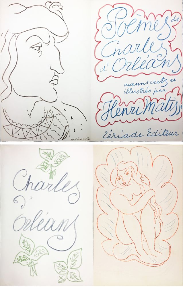 Illustrated Book Matisse - POÈMES DE CHARLES D'ORLÉANS. 54 lithographies en couleur par Henri Matisse (1950)