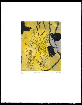 Etching And Aquatint Texier - Première pêche