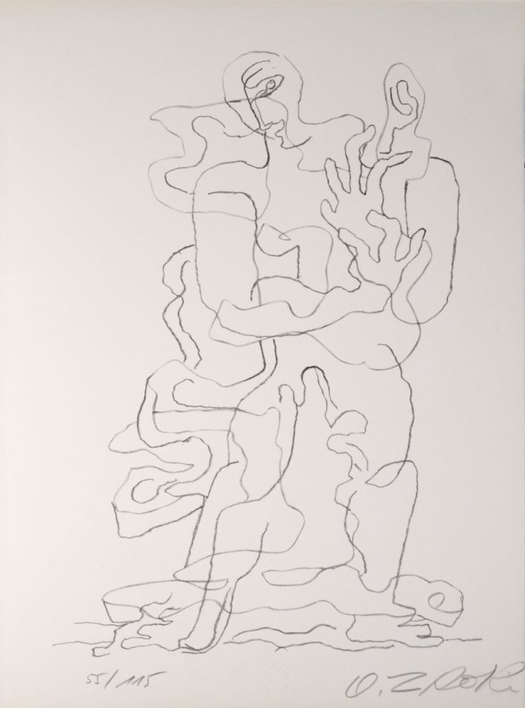 Lithograph Zadkine - Prends, 1965 - Hand-signed