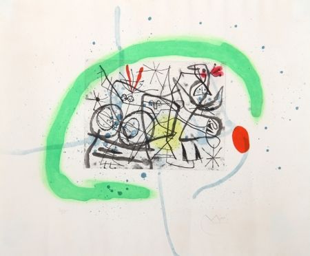 Aquatint Miró - Preparatifs d'Oiseau IV
