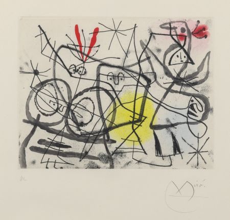 Etching And Aquatint Miró - Preparatifs d’Oiseaux