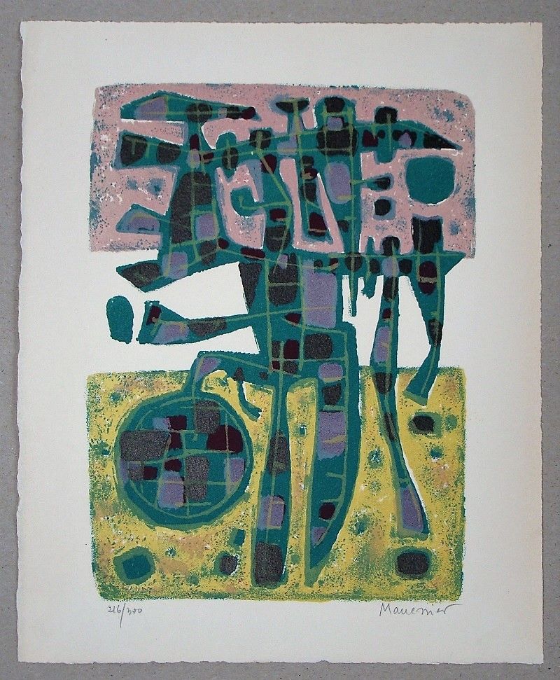Lithograph Manessier - Printemps Nordique II. - 1956