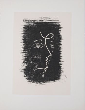 Lithograph Braque - Profil de femme, 1972