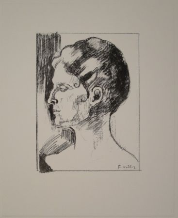 Lithograph Hodler - Profilbildnis von Frau Hodler.