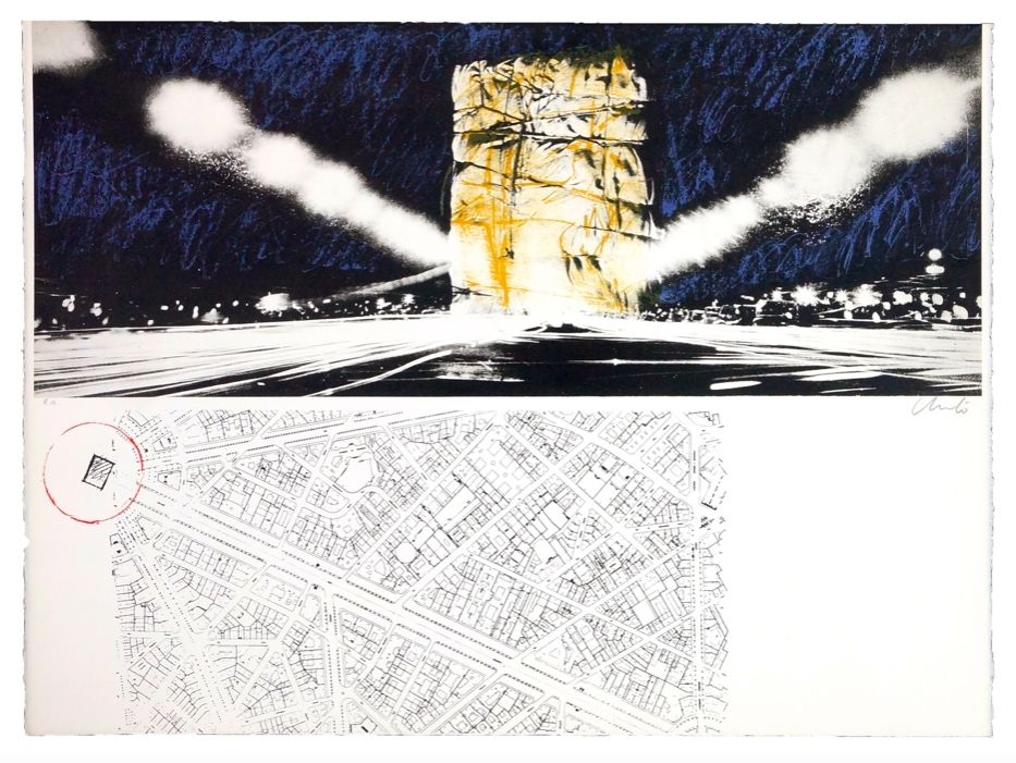 Lithograph Christo - Project for the Arc de Triomphe, Paris, 1970 