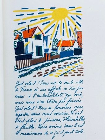 Lithograph Laboureur - Promenade avec Gabrielle. Texte et images lithographiés en couleurs par Jean Giraudoux et Jean-Emile Laboureur.