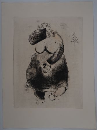 Etching Chagall - Promenade dans le froid (La femme moineau)