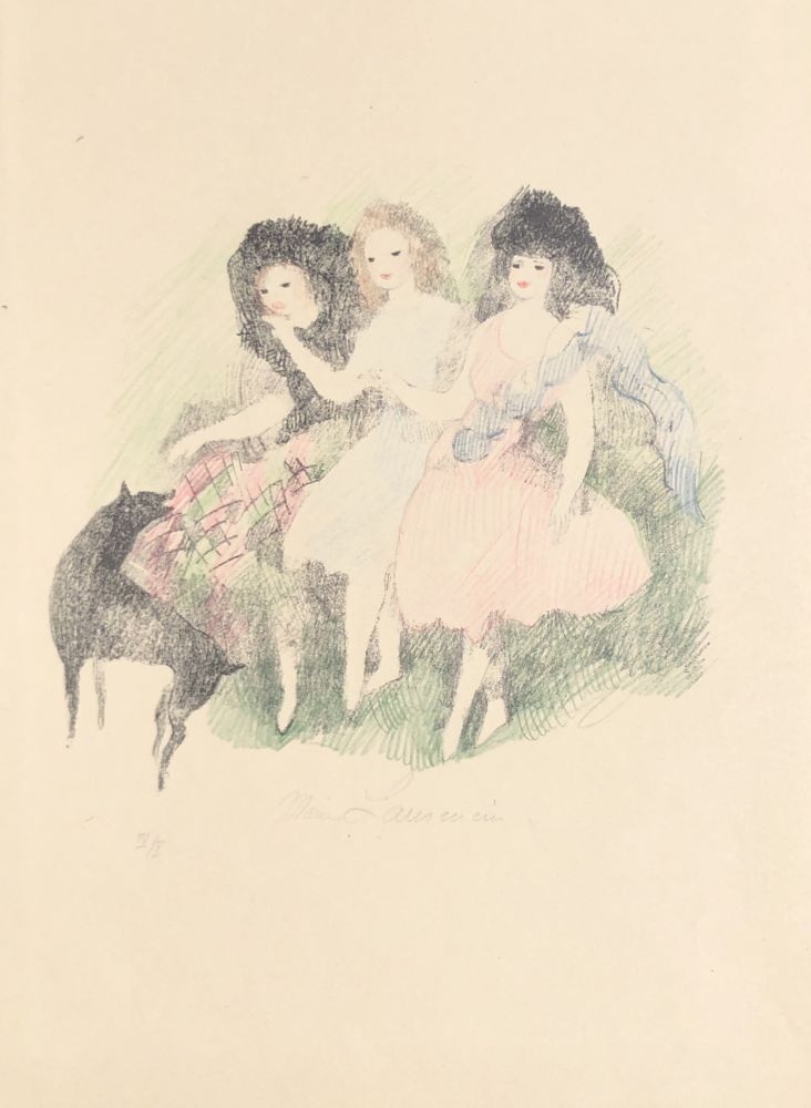 Lithograph Laurencin - Promenade (Les Soeurs Brontë filles du vent)