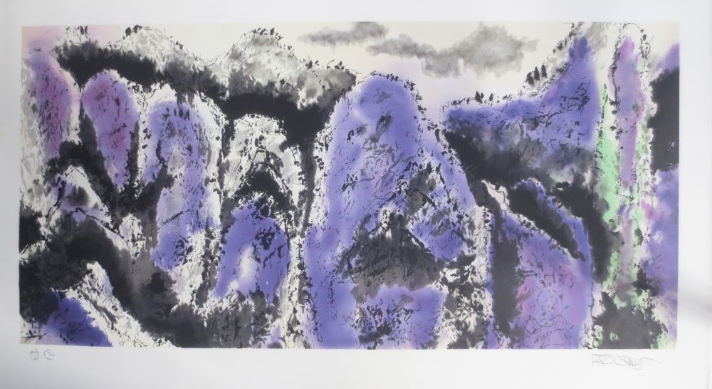 Lithograph Po Chung - Prosperous purple